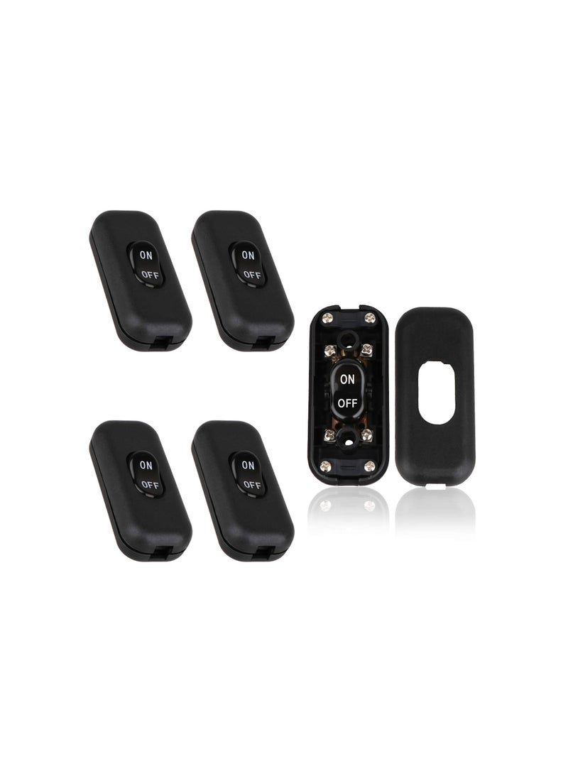 KASTWAVE - 6 Pcs Inline Light Switch, Lamp Cord Button in Line Switch, AC Control Cord Cable Switch for Bedside Lamp Desk Table Light Electrical Cord, Suitable for Appliance or Bedroom Table Lamp - Image 1