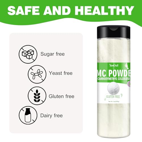 YumCraft 9oz CMC Powder, Pure Tylose Powder for Fondant, Ice Cream Stabilizer, Food Grade Carboxymethylcellulose Thickener and Water Retention Agent for Cake, Frozen Foods, Candy, Yogurt, Gum Paste - Image 3