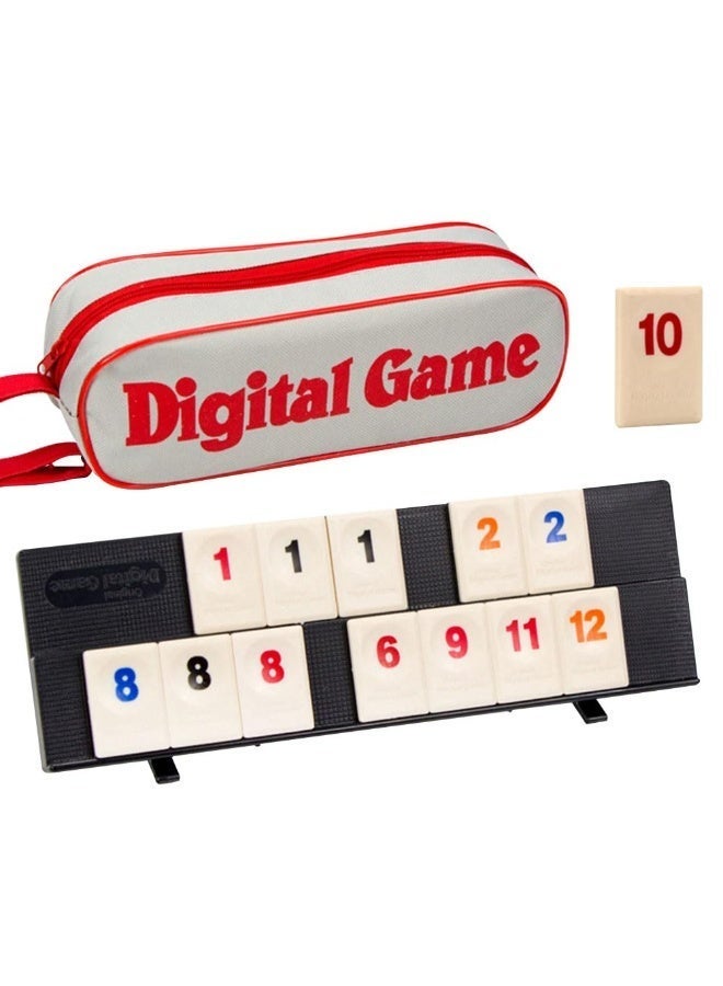 JZS The Classic Rummy Tile Game -Kids Puzzle Toys Logic Game Parent Child Games，More Tiles and More Players with 106 Tokens, 4 Holders and Travel Bag，Travel Game for 2-4 People,Simple and Easy to Operate, Convenient to Organize and Store - Image 2