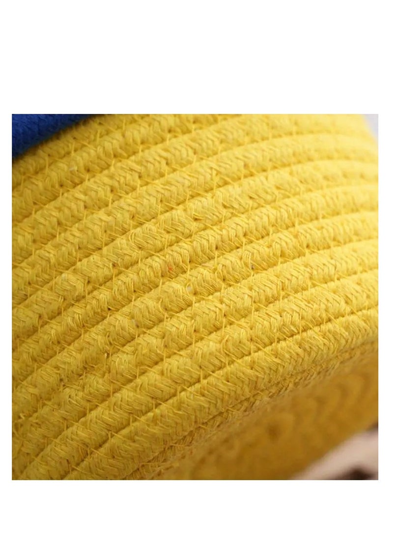 Small Cotton Rope Basket Woven with Fionka on Cover - Image 4