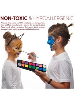 Artiparty Face Paint Kit - Easy To Apply & Remove - Dermatologically Tested - Water Activated - Non-Toxic & Hypoallergenic - Professional Face Painting Kit For Kids & Adults  - Image 4