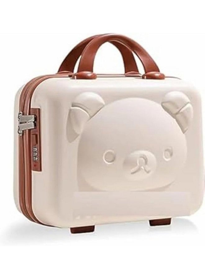 Ranade Mart Mini Bag Mini Hard Shell Travel Luggage, Women Portable Water Proof Carrying Suitcase, Small Hard Shell Cosmetic Lugge Bag, Password Travel CaseFor Women, Girls [Cream]-1pc - Image 1