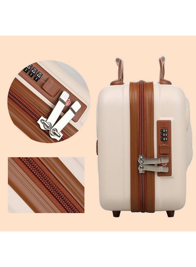 Ranade Mart Mini Bag Mini Hard Shell Travel Luggage, Women Portable Water Proof Carrying Suitcase, Small Hard Shell Cosmetic Lugge Bag, Password Travel CaseFor Women, Girls [Cream]-1pc - Image 5