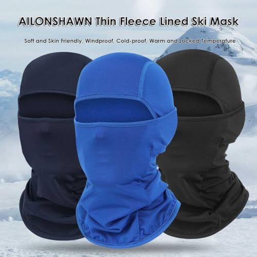 AILONSHAWN Black Winter Ski Mask for Men 2 Pack Balaclava Face Mask Women Warm Shiesty Ski Mask Thermal Face Cover Motorcycle Helmet Snowboard - Image 2