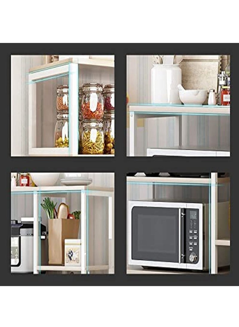 HomarKet 5-Tier Kitchen Storage Shelf Microwave Oven Stand Rack Spice Organizer with Storage Cabinet Large Storage Rack for Home Hotel Living Room Bathroom and Office  - Image 5