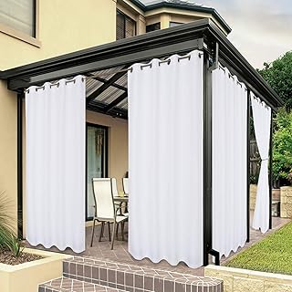 BONZER Waterproof Indoor/Outdoor Curtains for Patio Thick Privacy Grommet Curtains for Bedroom, Living Room, Porch, - Image 1