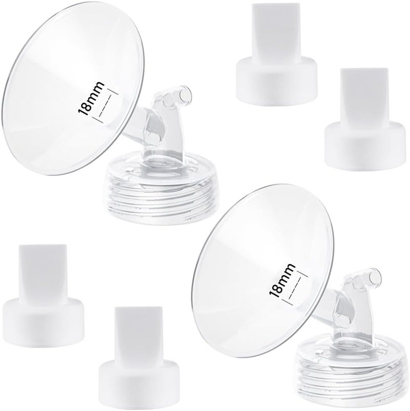 IVARONAL 18mm Flange and Duckbill Valve Compatible with Spectra S1 Spectra S2 Spectra 9 Plus Breast Pumps Replacement Not Original Spectra Replace Pump Parts - Image 1