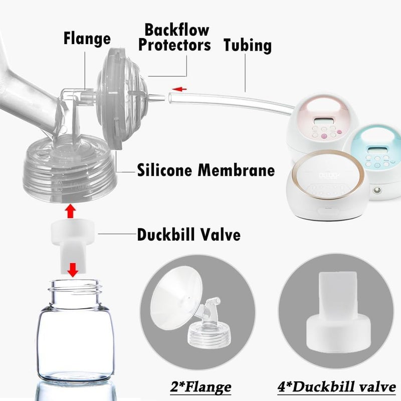 IVARONAL 18mm Flange and Duckbill Valve Compatible with Spectra S1 Spectra S2 Spectra 9 Plus Breast Pumps Replacement Not Original Spectra Replace Pump Parts - Image 2