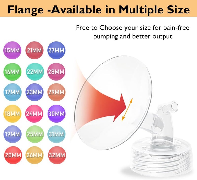 IVARONAL 18mm Flange and Duckbill Valve Compatible with Spectra S1 Spectra S2 Spectra 9 Plus Breast Pumps Replacement Not Original Spectra Replace Pump Parts - Image 3