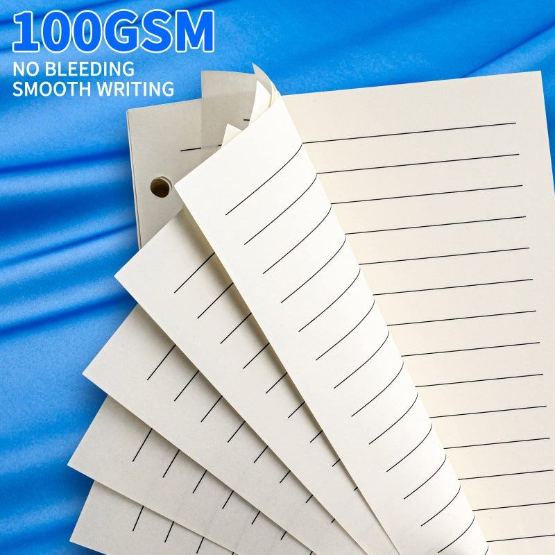 Tofun A6 Refillable Paper for 6-Ring Binders, Planner, Traveller Journal, Notebook, Dairy - 7mm Ruled Filler Paper Insert, 80 Sheets 160 Pages, Lined - Image 4