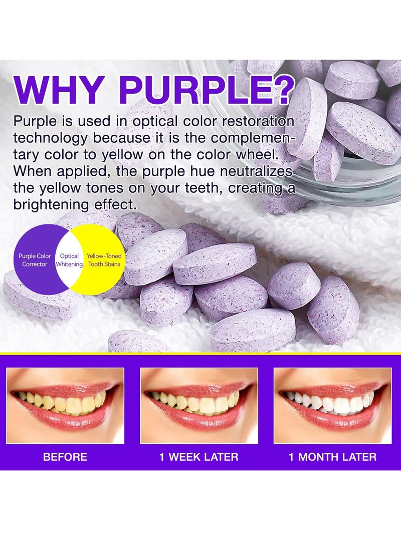 Yecuce 150Pcs Brightening Toothpaste Tabs with Nano Hydroxyapatite for Teeth Whitening Fresh Breath Remineralizing Tablets Toothpaste with Coconut Oil Peppermint Purple Toothpaste Tablets  - Image 3