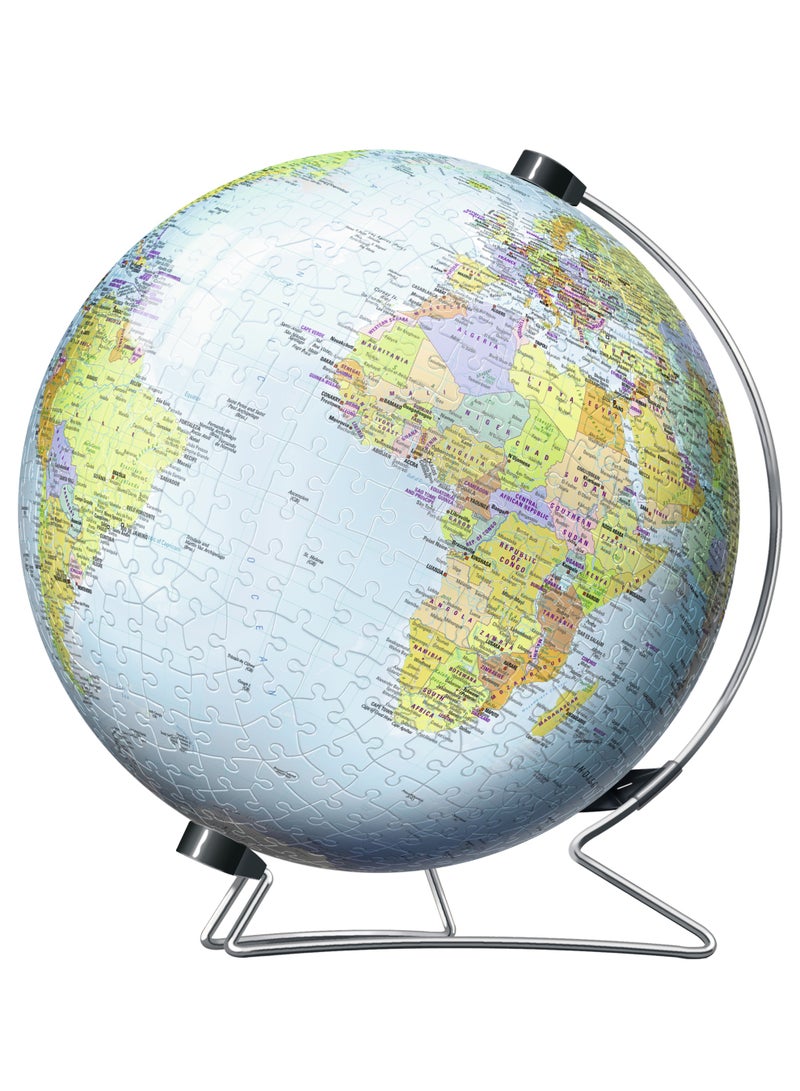 Ravensburger 540‑Piece 3D Globe Puzzle “The World on V‑Stand” – Rotating V‑Stand, No Glue, EasyClick Interlock Plastic Pieces, Educational Map Sphere for Ages 10+ | 12436‑7 - Image 2