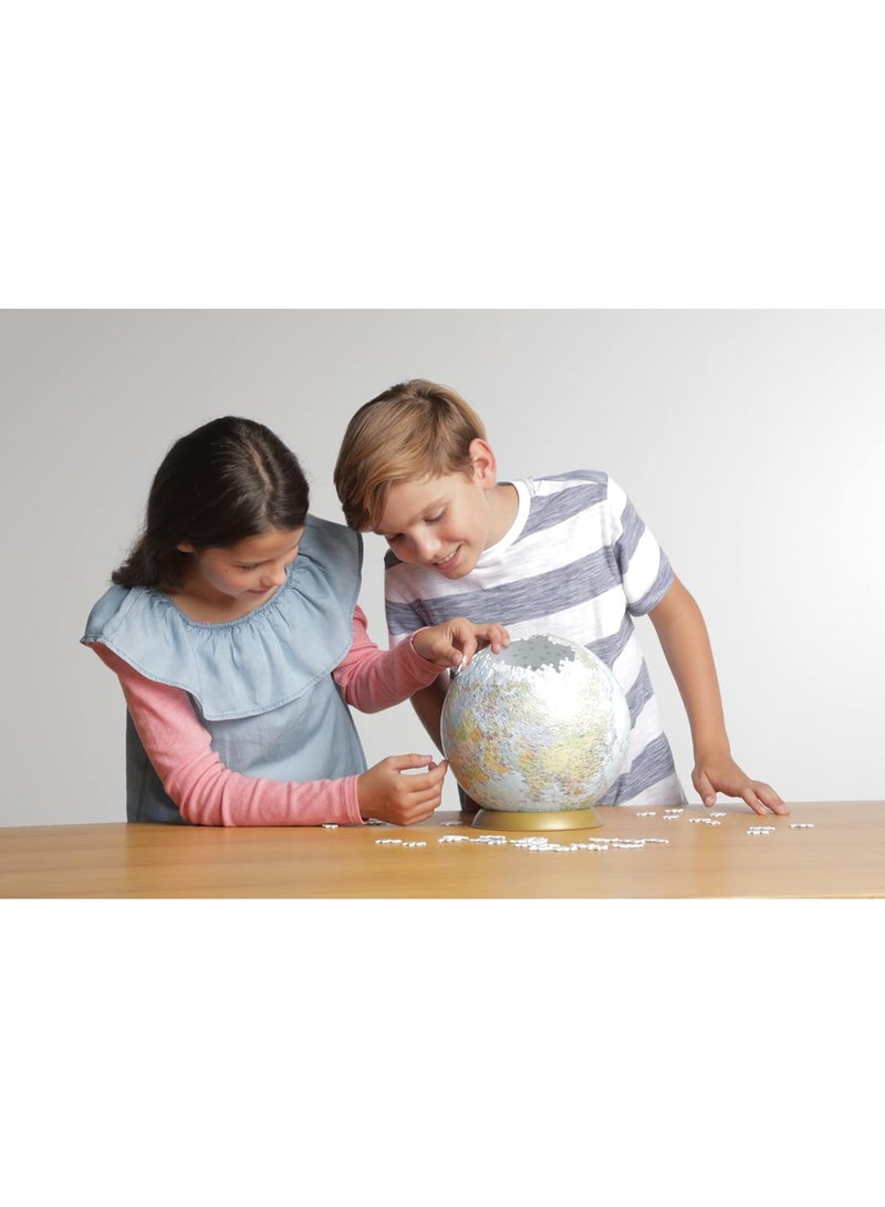 Ravensburger 540‑Piece 3D Globe Puzzle “The World on V‑Stand” – Rotating V‑Stand, No Glue, EasyClick Interlock Plastic Pieces, Educational Map Sphere for Ages 10+ | 12436‑7 - Image 4