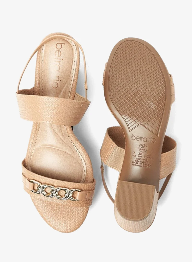 Beira Rio Tan Sandals for Women with Back Strap – Stylish & Supportive sling Back Ladies Sandals for Women | Best Price UAE