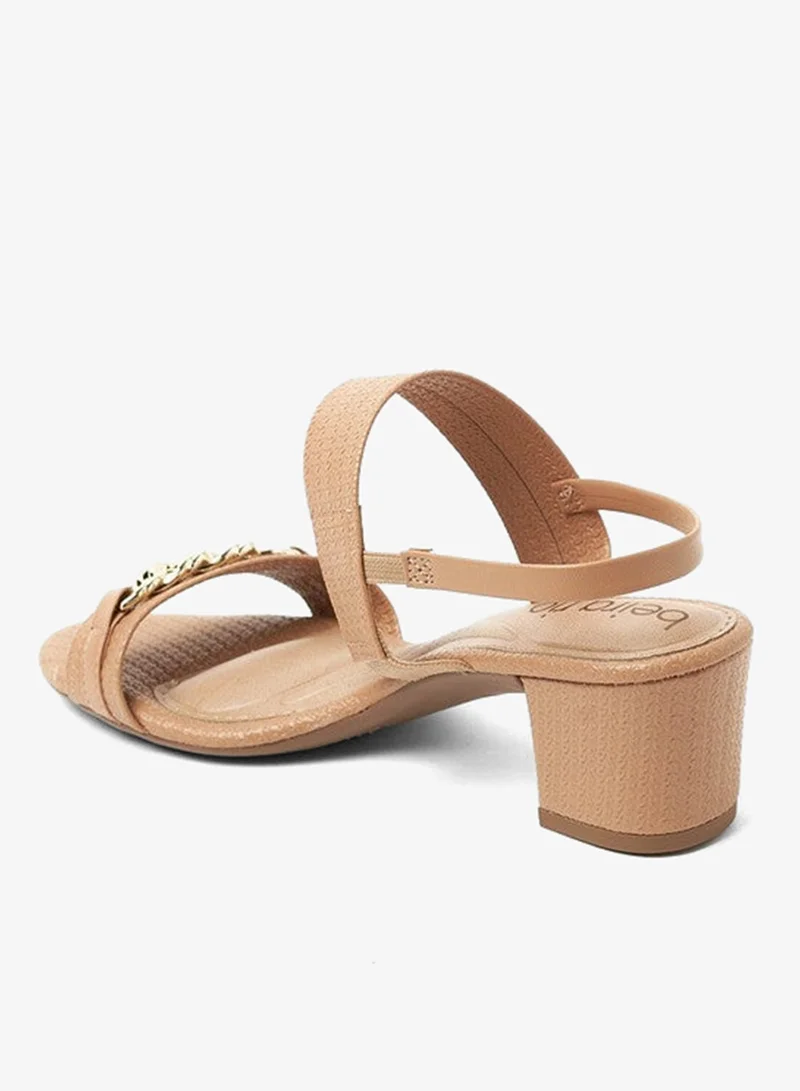 Beira Rio Tan Sandals for Women with Back Strap – Stylish & Supportive sling Back Ladies Sandals for Women | Best Price UAE