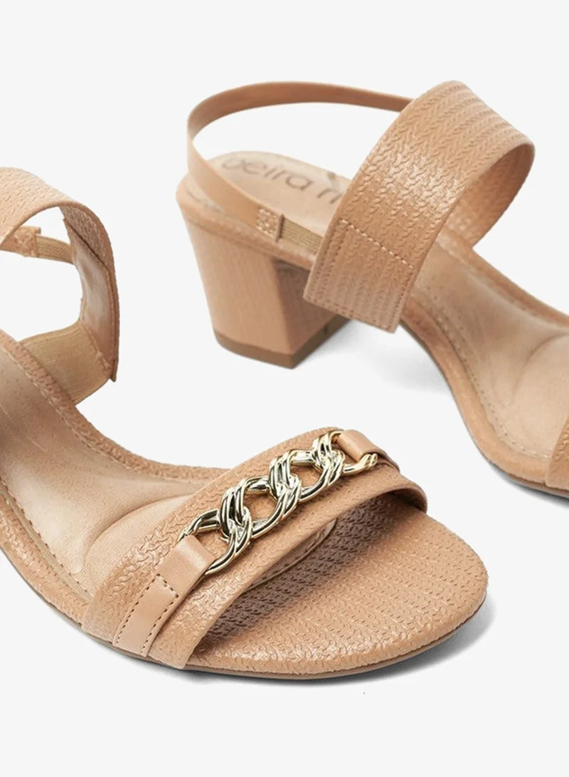 Beira Rio Tan Sandals for Women with Back Strap – Stylish & Supportive sling Back Ladies Sandals for Women | Best Price UAE