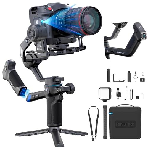 FeiyuTech SCORP 3 KIT Gimbal Stabilizer for DSLR and Mirrorless Camera,Built-in AI Tracking,Detachable Handle,3-Axis Gimbal for Sony/Canon/Nikon/Fujifilm, Max 7.721lbs,Touch Screen with Case - Image 1