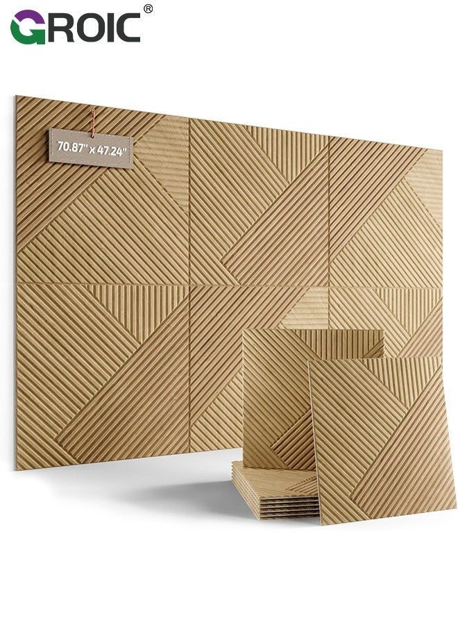 GROIC "6pcs Large Cork Boards for Walls 30 x 30cm,Felt Bulletin Board Wall Panels,Felt Wall Tiles for Home, Office & Classroom Vision Board,Self-adhesive wall background decoration photo wall(oak) " - Image 1
