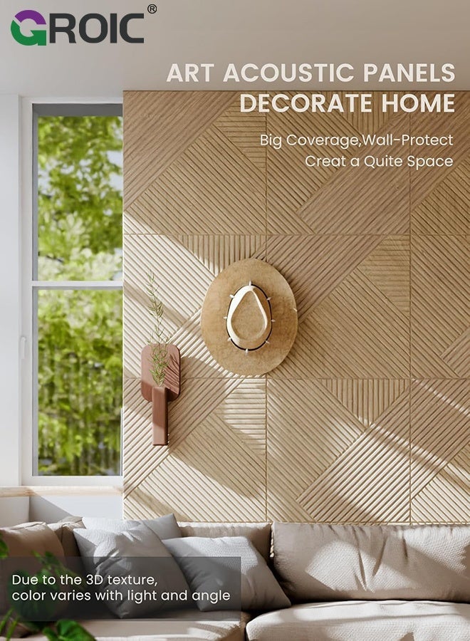GROIC "6pcs Large Cork Boards for Walls 30 x 30cm,Felt Bulletin Board Wall Panels,Felt Wall Tiles for Home, Office & Classroom Vision Board,Self-adhesive wall background decoration photo wall(oak) " - Image 3