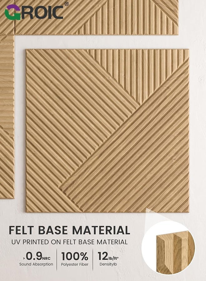 GROIC "6pcs Large Cork Boards for Walls 30 x 30cm,Felt Bulletin Board Wall Panels,Felt Wall Tiles for Home, Office & Classroom Vision Board,Self-adhesive wall background decoration photo wall(oak) " - Image 2