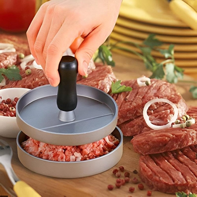 Non Stick Burger Mold - Make Perfectly Shaped Hamburger Patties with Aluminum Burger Press, Perfect for BBQ, Charcoal Grill, and Outdoor Cooking Adventures (2 Pack) - Image 1