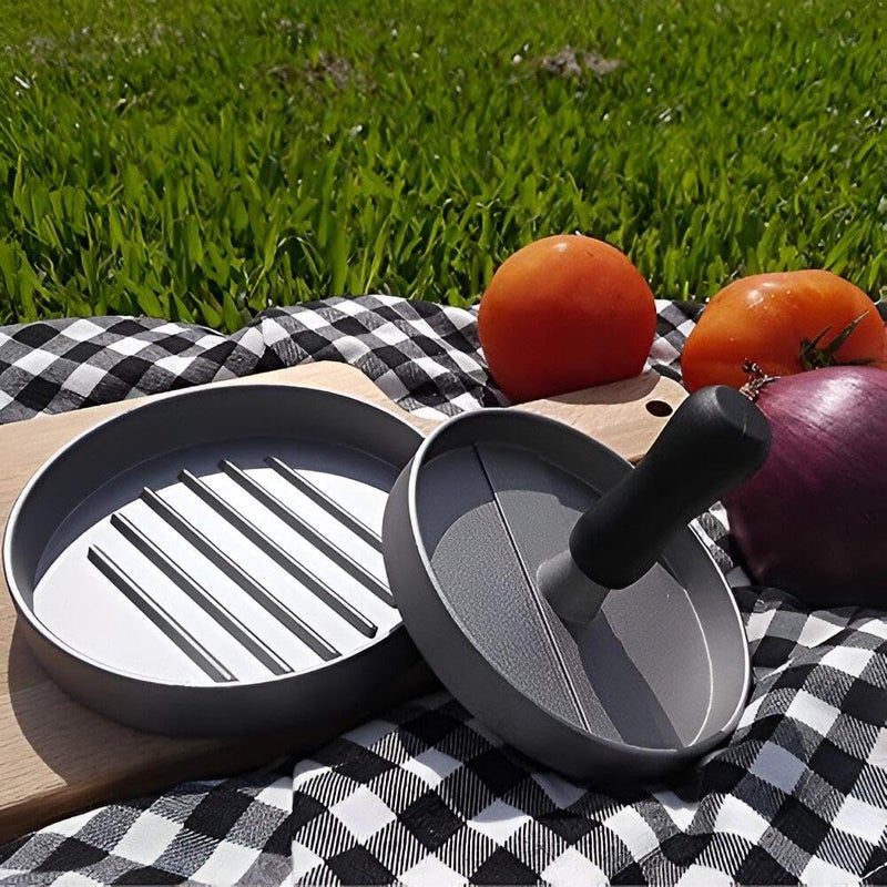 Non Stick Burger Mold - Make Perfectly Shaped Hamburger Patties with Aluminum Burger Press, Perfect for BBQ, Charcoal Grill, and Outdoor Cooking Adventures (2 Pack) - Image 5