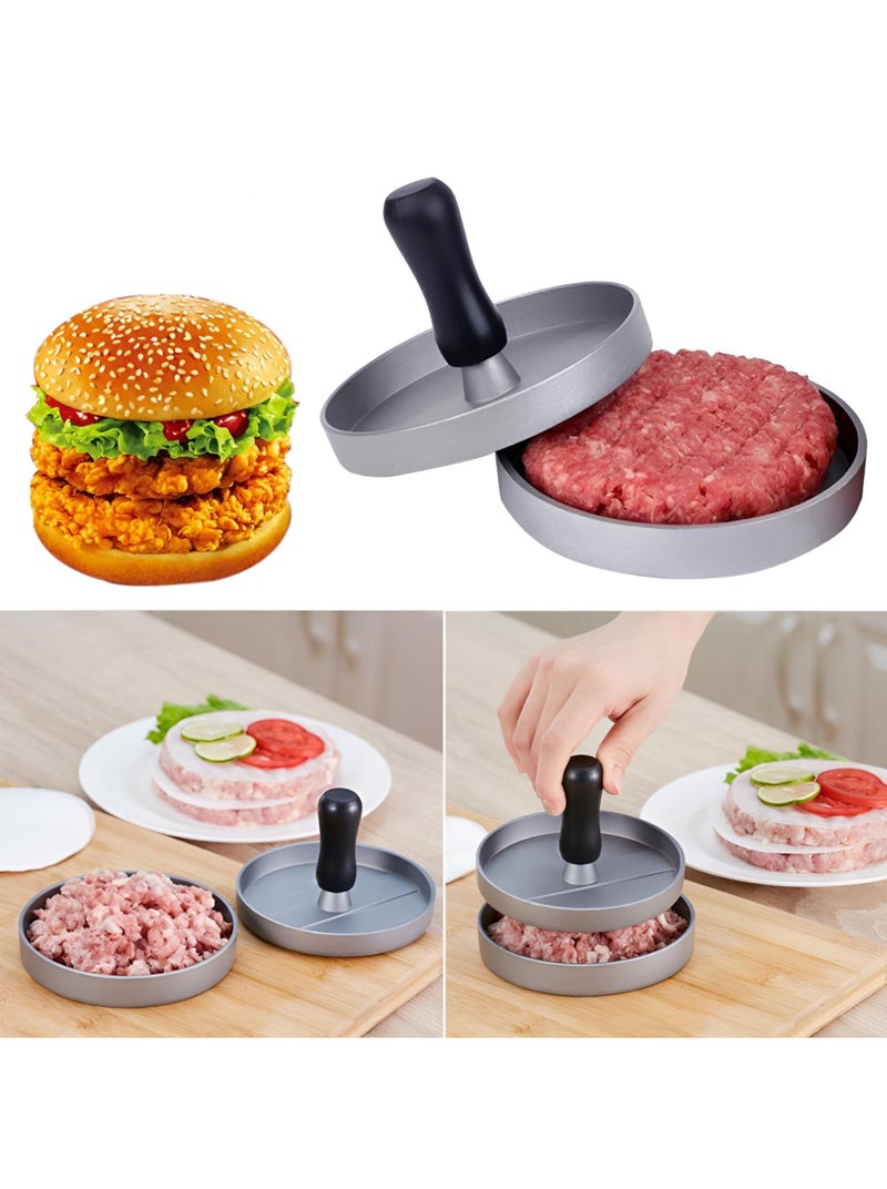Non Stick Burger Mold - Make Perfectly Shaped Hamburger Patties with Aluminum Burger Press, Perfect for BBQ, Charcoal Grill, and Outdoor Cooking Adventures (2 Pack) - Image 3