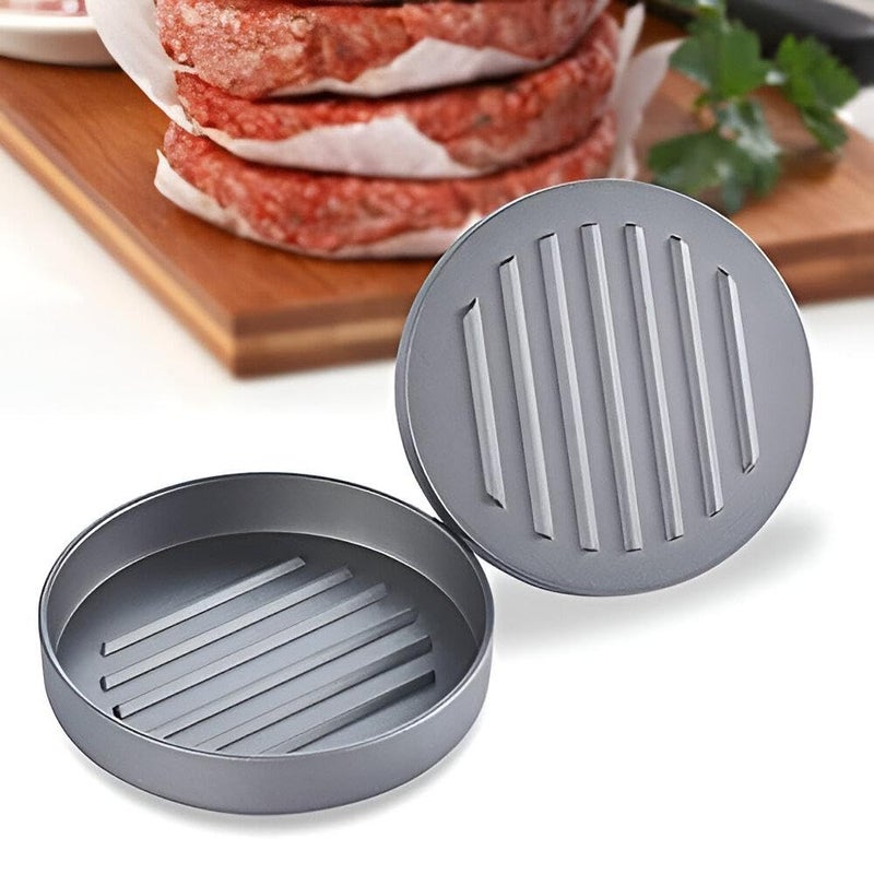 Non Stick Burger Mold - Make Perfectly Shaped Hamburger Patties with Aluminum Burger Press, Perfect for BBQ, Charcoal Grill, and Outdoor Cooking Adventures (2 Pack) - Image 4