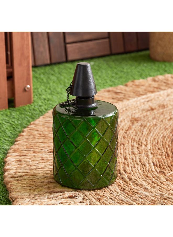 Eden Cylindrical Glass Torch Bottle With Fibre Glass And Metal 7.5X7.5X15 Cm - Image 2