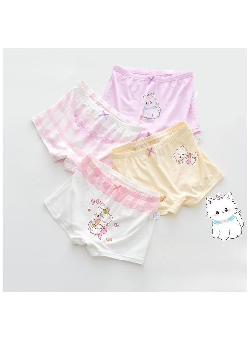 Fashionable Little Girl Cute Style Printed Four Boxer Briefs Suitable For Ages 3-10 - Image 1