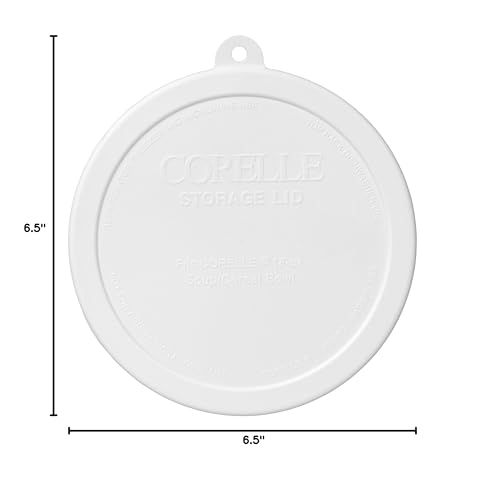 Corelle وعاء حبوب كوريل 418-PC أبيض مع أغطية بلاستيكية (عبوة من 2) - Image 4