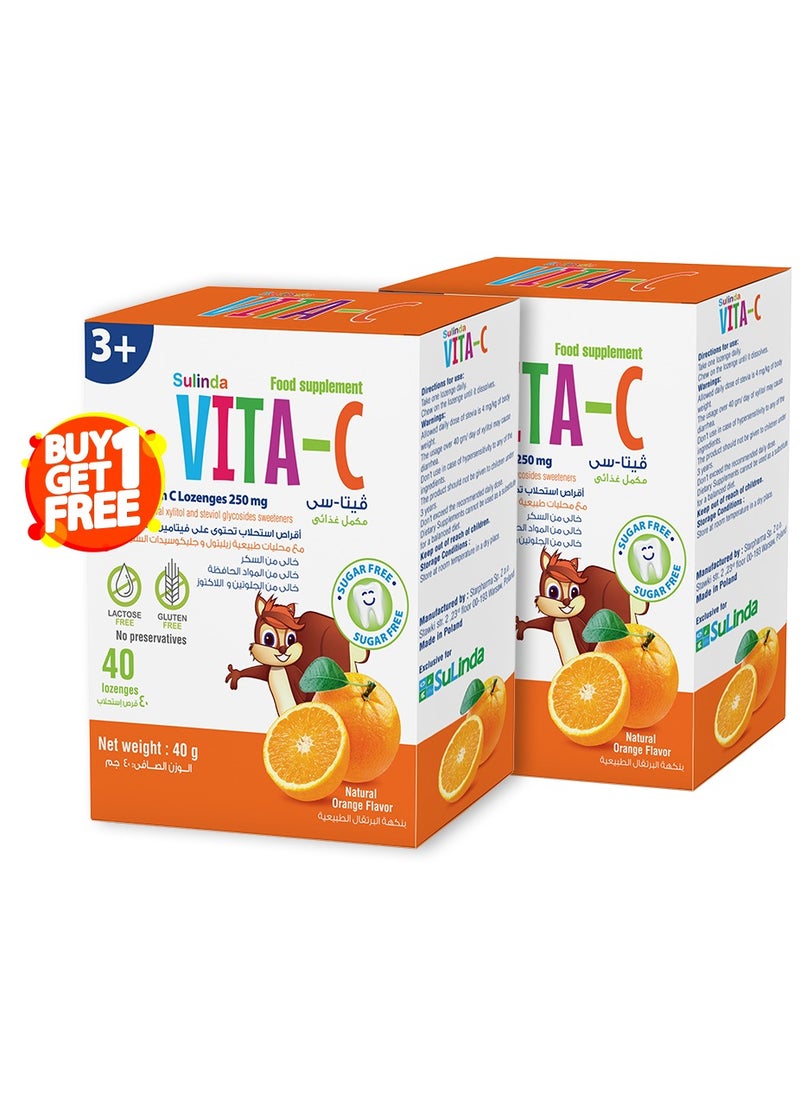 Sulinda Buy 1 Get 1 Vita C, Vitamin C 250 mg - 40 Chewable Tablets 