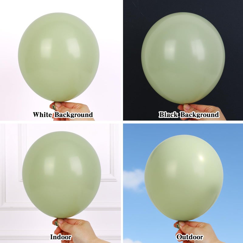 RUBFAC Dusty Green Balloons 129pcs Different Sizes Pack of 18 12 10 5 Inch, Latex Boho Sage Green Balloon Garland Arch Kit for Wedding Dinosaur Jungle Safari Birthday Party Decorations - Image 4