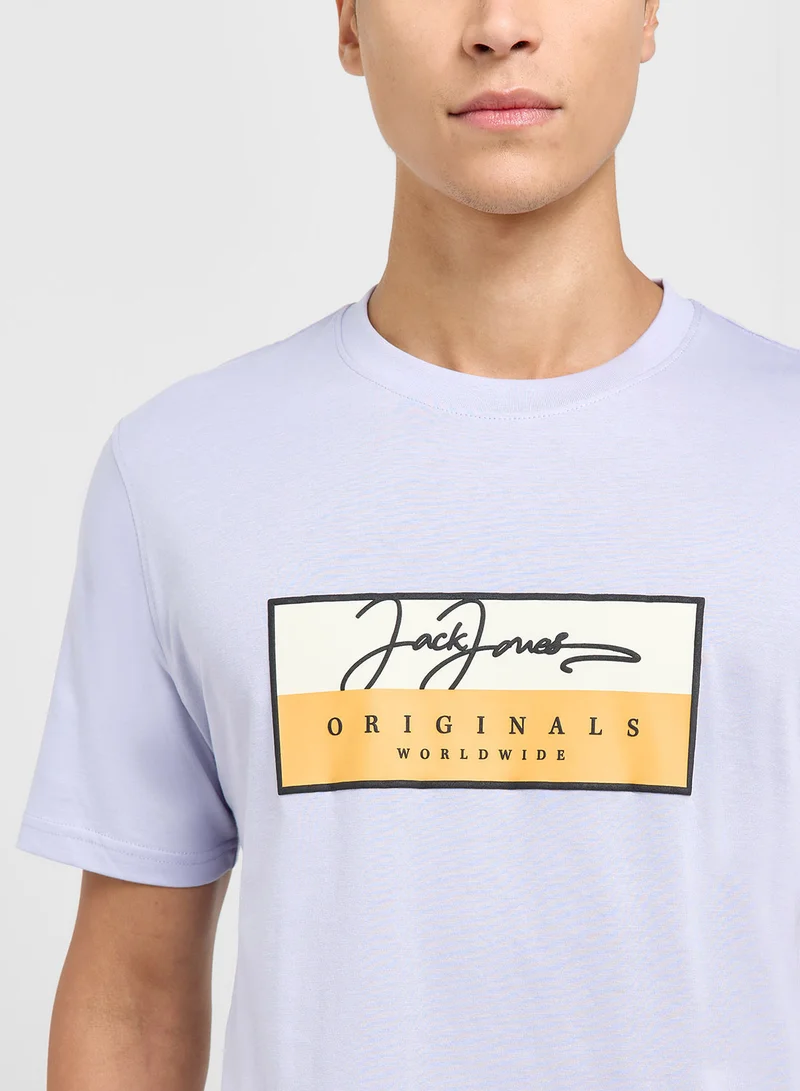 JACK & JONES Graphic Print Crew Regular Fit Neck T-Shirt