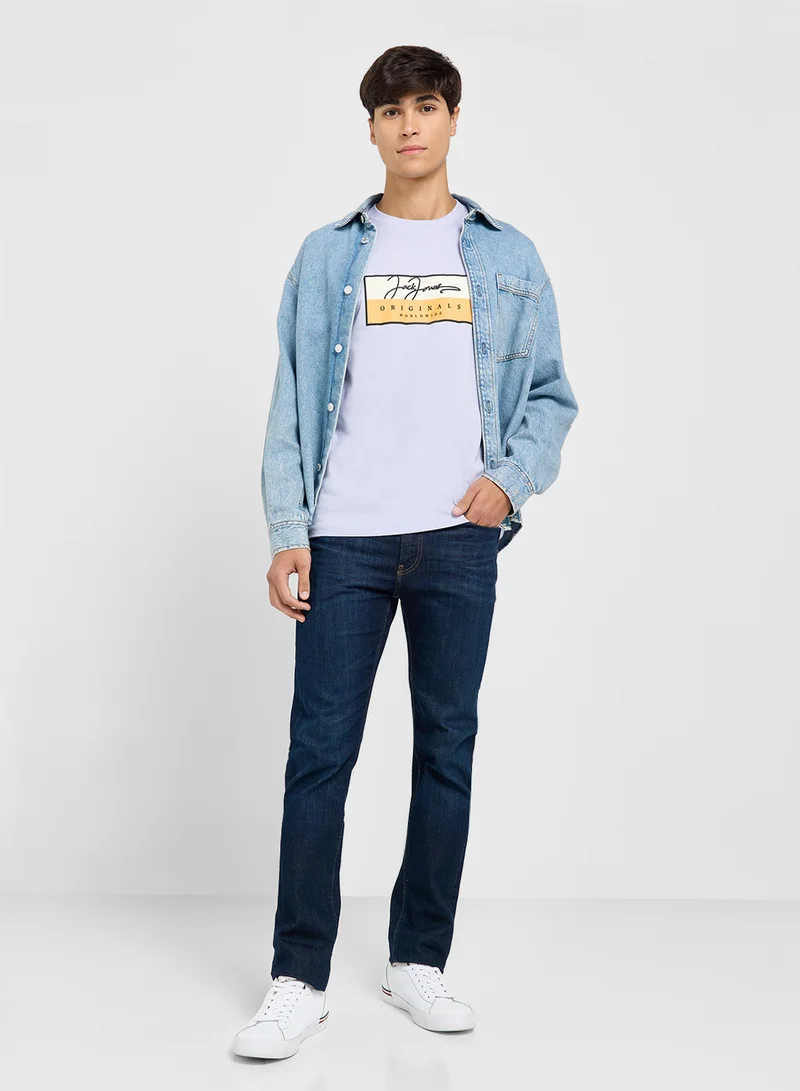 JACK & JONES Graphic Print Crew Regular Fit Neck T-Shirt