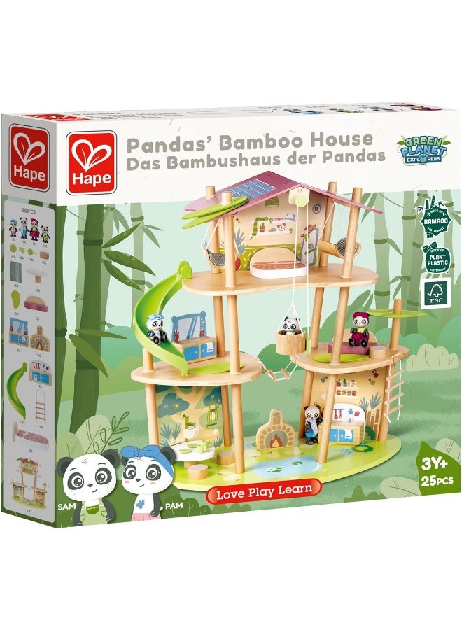 Hape مجموعة ألعاب منزل البامبو لباندا من هابي جرين بلانيت (25 قطعة) - Image 1
