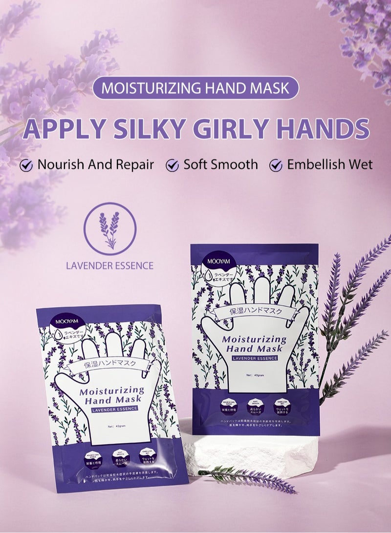 MOOYAM Hand Peel Mask With Lavender 3 Pack Intensive Moisturizing Treatment for Dry Cracked Hands Exfoliates Dead Skin and Calluses Overnight Repair for Soft Smooth Skin - Image 2