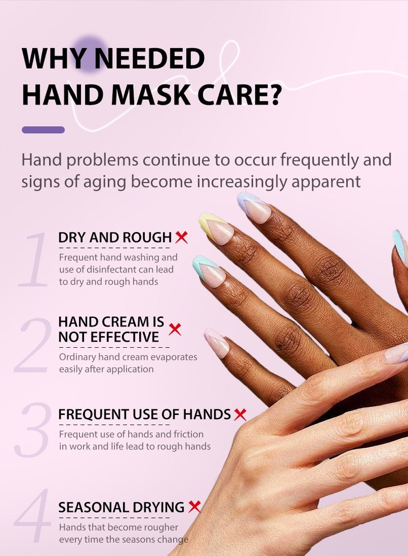 MOOYAM Hand Peel Mask With Lavender 3 Pack Intensive Moisturizing Treatment for Dry Cracked Hands Exfoliates Dead Skin and Calluses Overnight Repair for Soft Smooth Skin - Image 3