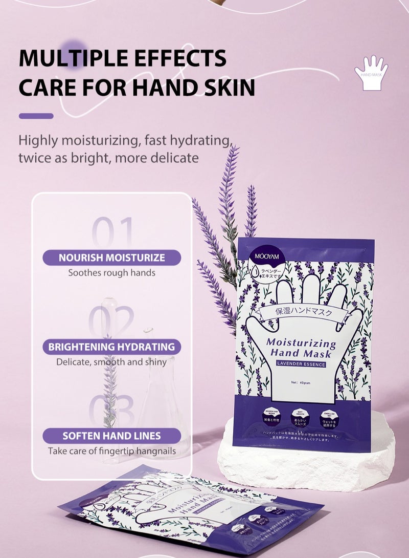 MOOYAM Hand Peel Mask With Lavender 3 Pack Intensive Moisturizing Treatment for Dry Cracked Hands Exfoliates Dead Skin and Calluses Overnight Repair for Soft Smooth Skin - Image 4