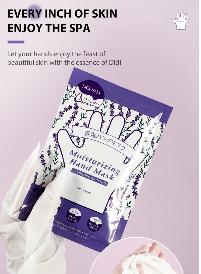 MOOYAM Hand Peel Mask With Lavender 3 Pack Intensive Moisturizing Treatment for Dry Cracked Hands Exfoliates Dead Skin and Calluses Overnight Repair for Soft Smooth Skin - Image 5