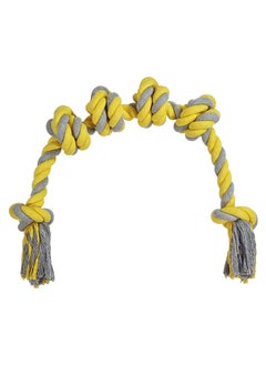 MAJIBAO Large dog rope toy with Durable, 100% cotton dog toy for all breeds, Safe, resistant, interactive toy, 59 cm, Aggressive chewer, Cleaning teeth and Protects oral health, Toy for Tug of War (Yellow)  - Image 1