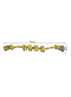 MAJIBAO Large dog rope toy with Durable, 100% cotton dog toy for all breeds, Safe, resistant, interactive toy, 59 cm, Aggressive chewer, Cleaning teeth and Protects oral health, Toy for Tug of War (Yellow)  - Image 2