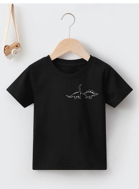 تيشرت اطفال مطبوع -اسود