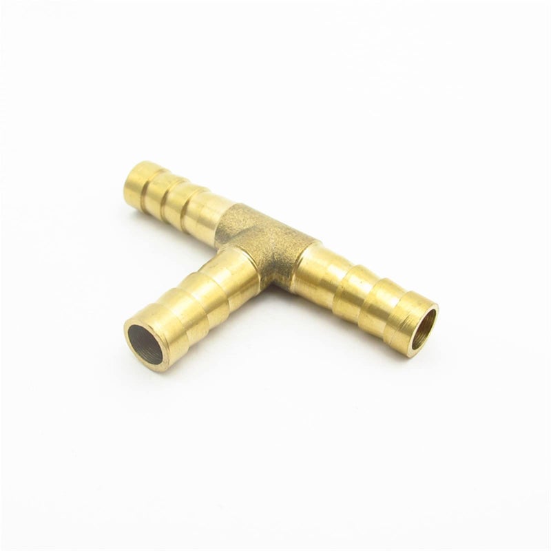 Brass 3 Way Hose Barb Tee Fitting 5mm OD Silver Barbed Pipe Connector - Image 5