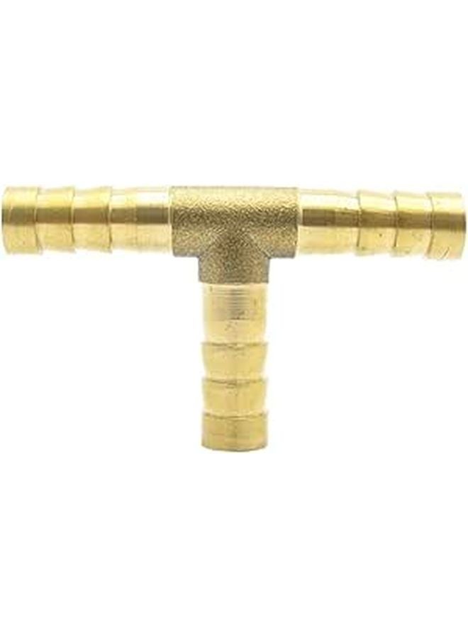 Brass 3 Way Hose Barb Tee Fitting 5mm OD Silver Barbed Pipe Connector - Image 1