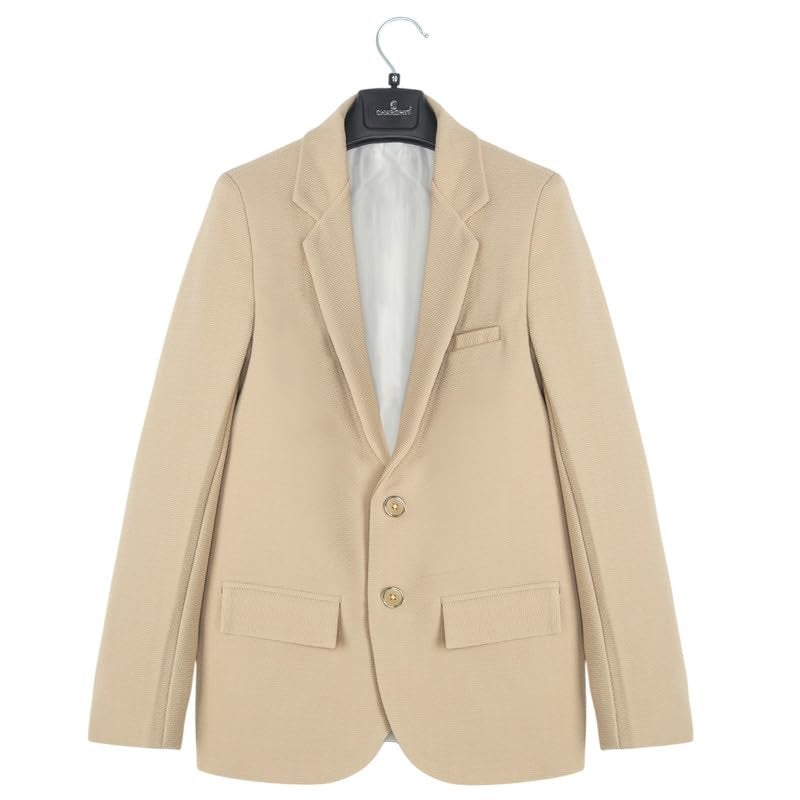 CHARCHIT Boys Regular Fit Plain Blazer and T-Shirt Set in Khaki - Image 3