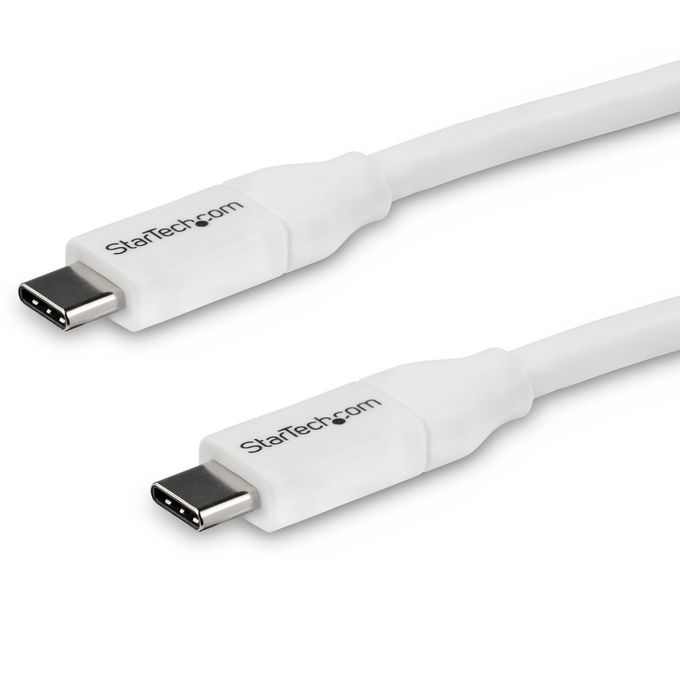 Startech.com Usb C To Usb C Cable 13 Ft / 4M 5A Pd M/M White Usb 2.0 Usb-If Certified Usb Type C Cable Usb C Charging Cable - Image 1