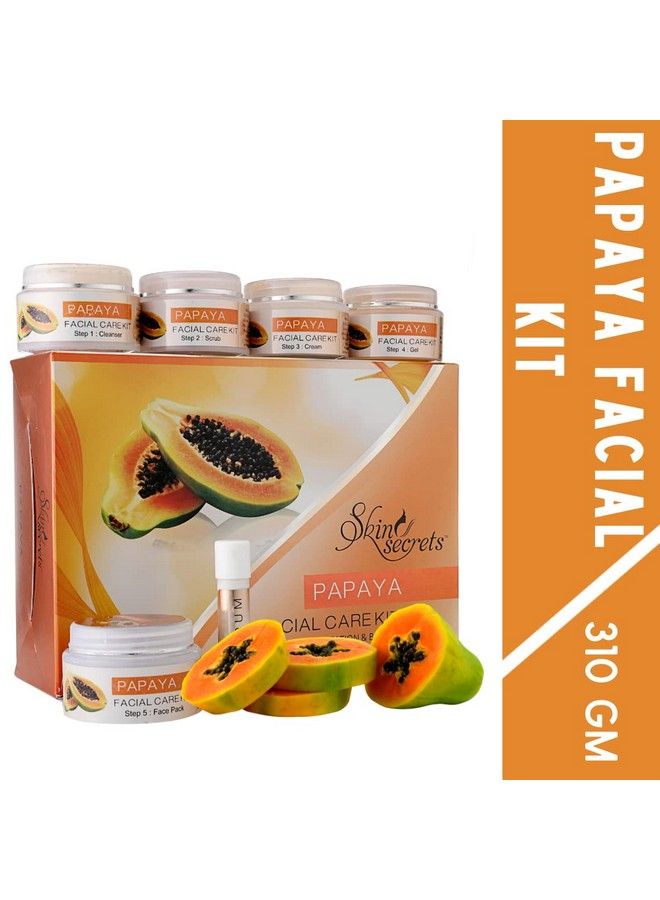 Skin Secrets Papaya Facial Kit With Papaya Extract To Prevent Pigmentation & Lighten Blemishes 310Gm (Pack Of 6) - Image 3