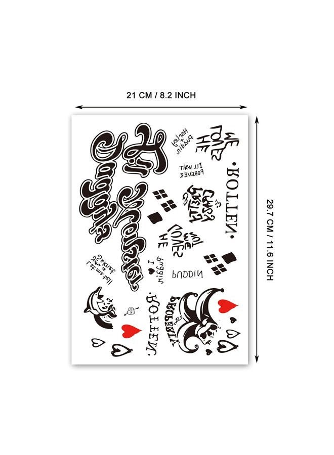Leoars Fake Tattoos, 2-Sheet Men Tattoos and 2-Sheet Women Temporary Tattoo Stickers for Halloween Props Costume Party Cosplay - Image 5