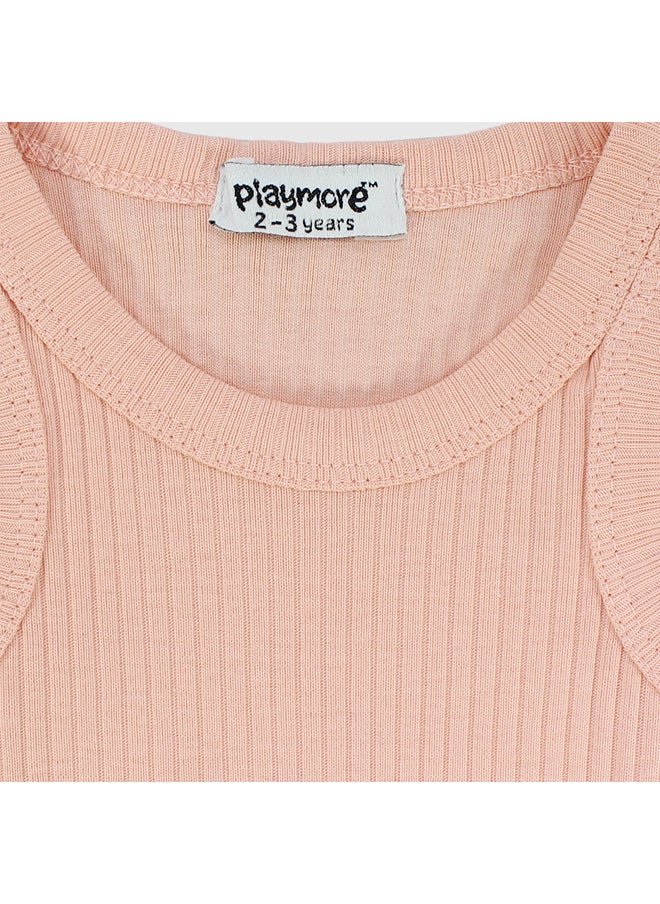 playmore - Salmon Ribbed Tank Top - Image 1